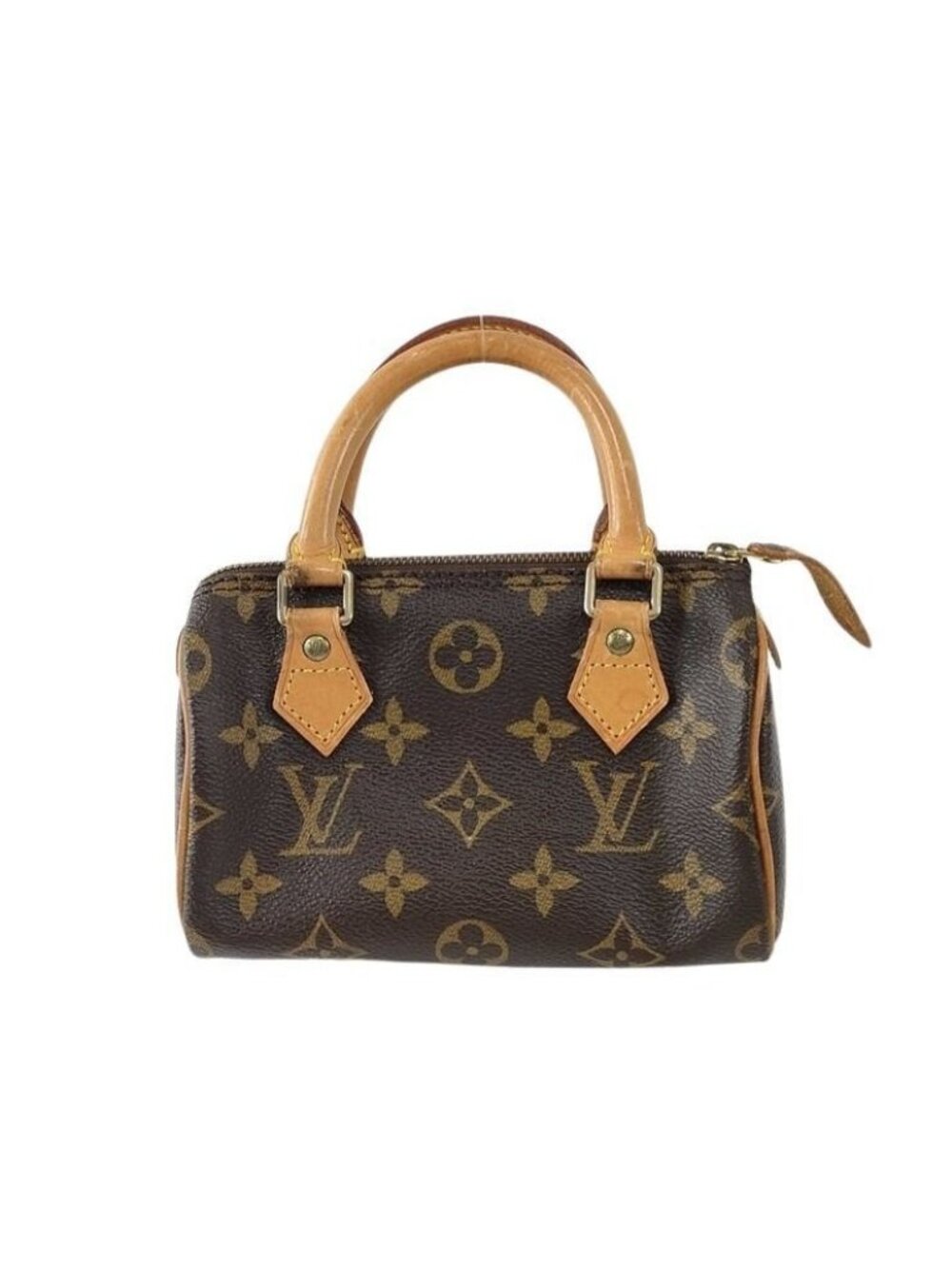 Louis Vuitton Handbag Nano Speedy Brown Monogram Gold